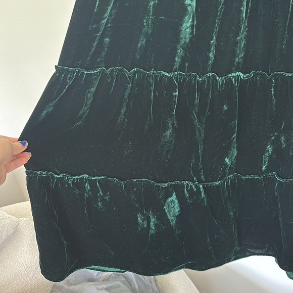 Hill House Ellie Nap Dress Emerald Dark Green Velvet Midi dress XS - Picture 8 of 10